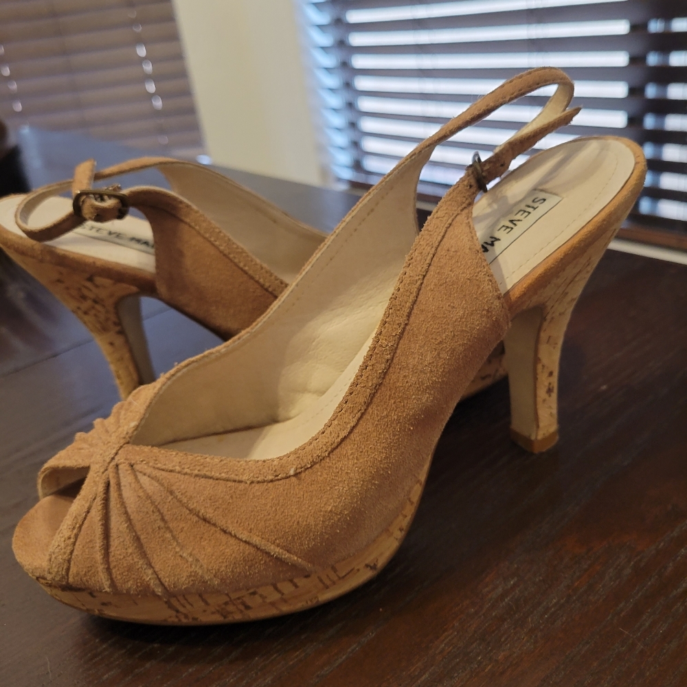 Steve Madden Suede Size 7 1/2 Slingback Heels